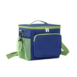 HOMHOLDON Lunch bag for Women and Men,Leakproof Insulated Lunch Box Cooler Tote Bag with Adjustable Shoulder Strap Reusable Lunch Bags for Work, Picnic, Camping, Shopping(Blue&Green)