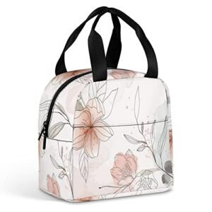 floral lunch bag for women men, insulated meal bag, lunch tote bag for work outdoor