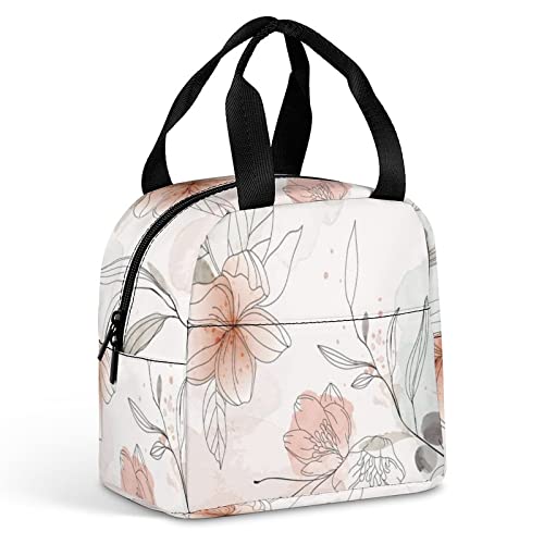 Floral Lunch Bag for Women Men, Insulated Meal Bag, Lunch Tote Bag for Work Outdoor