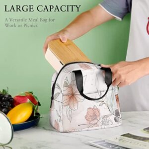 Floral Lunch Bag for Women Men, Insulated Meal Bag, Lunch Tote Bag for Work Outdoor