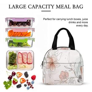 Floral Lunch Bag for Women Men, Insulated Meal Bag, Lunch Tote Bag for Work Outdoor