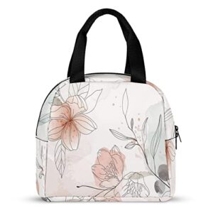 Floral Lunch Bag for Women Men, Insulated Meal Bag, Lunch Tote Bag for Work Outdoor