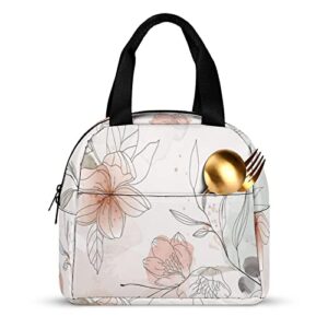 Floral Lunch Bag for Women Men, Insulated Meal Bag, Lunch Tote Bag for Work Outdoor