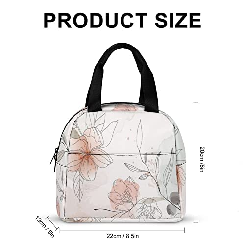 Floral Lunch Bag for Women Men, Insulated Meal Bag, Lunch Tote Bag for Work Outdoor