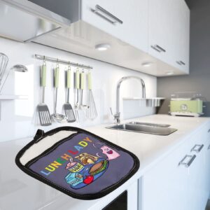 WZMPA Lunch Lady Pot Holders School Lunch Lady Appreciation Gift Lunch Lady Kitchen Hot Pads for Cafeteria Worker (Lunch Lady Holder)