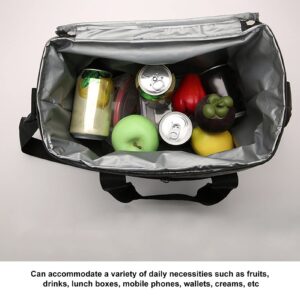 Atyhao Collapsible Cooler Bag with Shoulder Strap, Insulated Cooler Bag Dual Compartments Soft Lunch Bag Leakproof Cooler Portable Tote for Camping, Picnic, Grocery Shopping (Black)