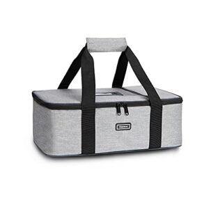 isulated lunch bag insulated casserole carrier for picnic potluck beach day trip camping hiking cooler bag gray tote