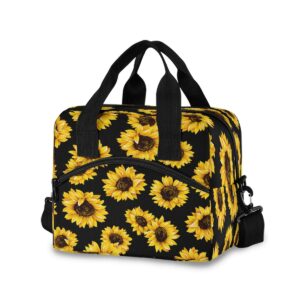 suabo lunch bag tote bag sunflower pattern lunch bag for women men insulated lunch cooler bag