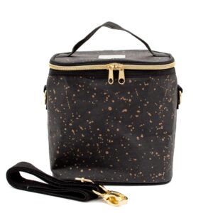 soyoung, lunch bag petite poche black paper gold splat
