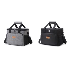 lifewit large lunch bag insulated lunch box soft cooler cooling tote for adult men women, 24-can (15l), grey and black
