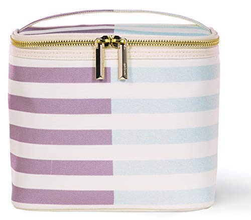 Kate Spade New York Insulated Lunch Tote, Small Lunch Cooler, Cute Lunch Bag for Women, Thermal Bag with Double Zipper Close and Carrying Handle, Two-Tone Stripe