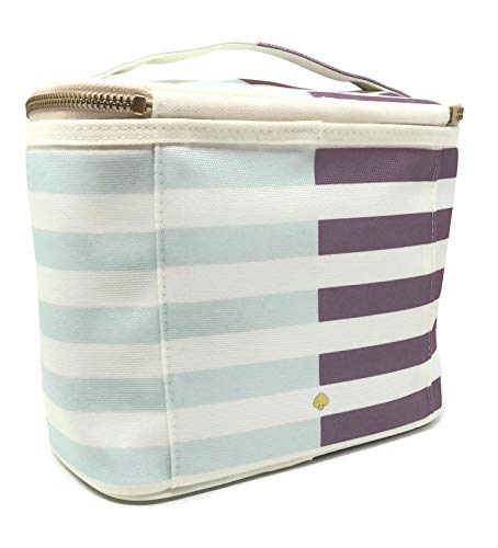 Kate Spade New York Insulated Lunch Tote, Small Lunch Cooler, Cute Lunch Bag for Women, Thermal Bag with Double Zipper Close and Carrying Handle, Two-Tone Stripe