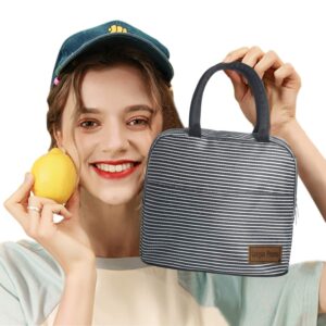 League Promo Lunch Bag Large Reusable Insulated Lunch Bags for Women Men Tote Bag Adult Lunch Box Organizer Holder Container (Strip)