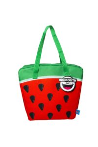 bigmouth inc. giant watermelon cooler bag - eva-insulated tote that keeps drinks cool, easy to carry, wide opening for easy packing, can fit up to 12 standard cans or bottles, makes a great gift