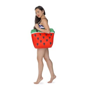 BigMouth Inc. Giant Watermelon Cooler Bag - EVA-Insulated Tote That Keeps Drinks Cool, Easy to Carry, Wide Opening for Easy Packing, Can Fit up to 12 Standard Cans or Bottles, Makes a Great Gift