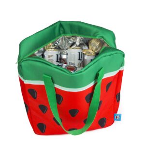 BigMouth Inc. Giant Watermelon Cooler Bag - EVA-Insulated Tote That Keeps Drinks Cool, Easy to Carry, Wide Opening for Easy Packing, Can Fit up to 12 Standard Cans or Bottles, Makes a Great Gift