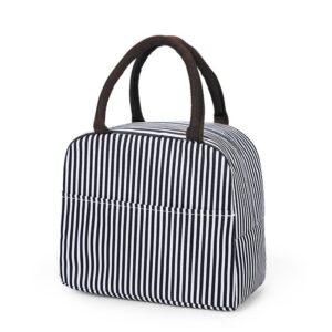 lunch bags for women lunch tote bag lunch box water-resistant thermal cooler bag lunch black stripe for picnic beach sporting