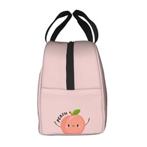 Lunch Bag Cute Fruits Peach Insulated Lunch Box Back To School Reusable Bags Meal Portable Container Tote For Boys Girls Travel Work Picnic Boxes