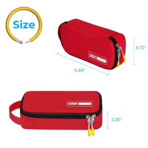 ECHSRT Large Insulated Lunch Tote Bag 10L Lunchbox Large Pencil Case Durable Pen Pouch with Handle 2pack Black & Red