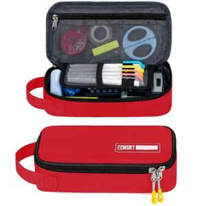 ECHSRT Large Insulated Lunch Tote Bag 10L Lunchbox Large Pencil Case Durable Pen Pouch with Handle 2pack Black & Red
