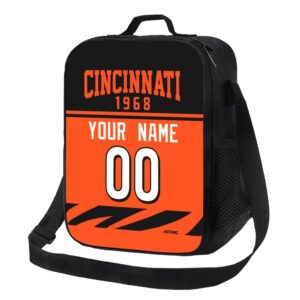 antking cincinnati lunch bag custom name and number lunch box gifts for men women
