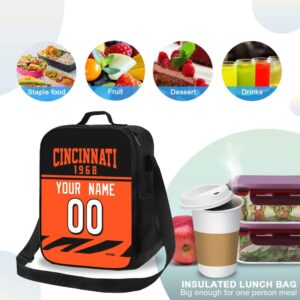 ANTKING Cincinnati Lunch Bag Custom Name and Number Lunch Box Gifts for Men Women