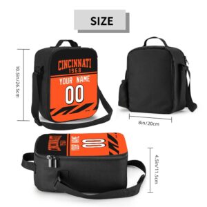 ANTKING Cincinnati Lunch Bag Custom Name and Number Lunch Box Gifts for Men Women