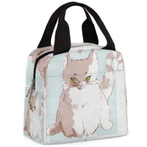cute cats pets style insulated lunch bag women reusable lunch tote bag for men adult leakproof cooler lunch box for work office picnic travel