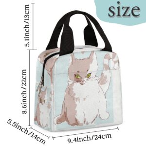 Cute Cats Pets Style Insulated Lunch Bag Women Reusable Lunch Tote Bag for Men Adult Leakproof Cooler Lunch Box for Work Office Picnic Travel