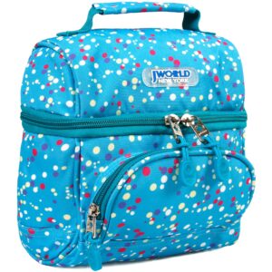 j world corey kids lunch bag. insulated lunch-box for boys girls, color dots