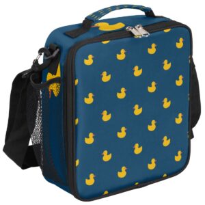 rubber ducky insulated lunch bag women reusable lunch tote bag for men adult adjustable shoulder strap cooler lunch box for work office picnic travel