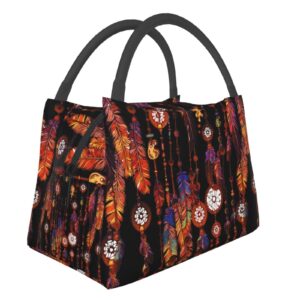 asyg native american ethnic art lunch bag box indian tote lunch container insulated meal handbag for home office work outdoor