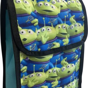 Toy Story Large Backpack 5 Pc Set W/ Lunch Box, Keychain, Collapsible Water Bottle, & carabiner Metal Clip (Black-Blue)