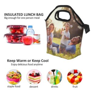 buxvhre Personalized Lunch Bag Custom Lunch Box Design Your Own Text Photo Logo Reusable Insulated Lunch Bags for Women Men (11.5x11.5x5 IN)