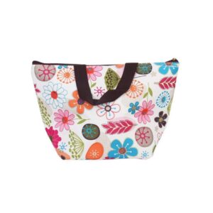 jassins waterproof picnic insulated fashion lunch cooler tote bag travel zipper organizer box,a70-flower