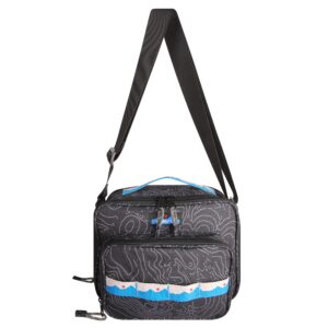 kavu passagrille cooler bag insulated crossbody can bag - black topo