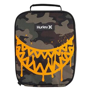 hurley men's one and only insulated lunch tote bag, camo, o/s