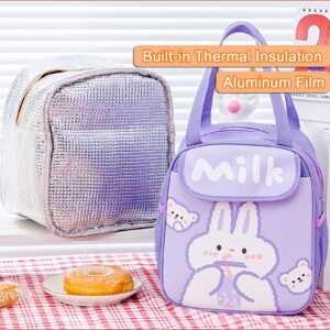 Kawaii Lunch Bag for Women Picnic Bag Outdoor Insulated Cooler Tote Bag Cute Animes Lunch Bags Large Capacity