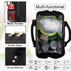Lunch Bag Insulated Lunch Box Wide-Open Lunch Tote Bag Portable Small Cooler bag for College Work Picnic Hiking Beach Fishing