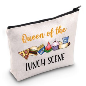 jxgzso lunch lady makeup bag lunch lady gifts queen of the lunch scene cosmetic bag gift for cafeteria worker (queen of the lunch scene b)