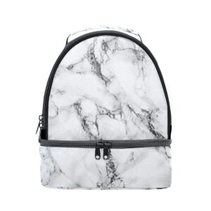 alaza white aqua black marble texture portable shoulder double lunch box bag insulated lunch tote outdoor bag
