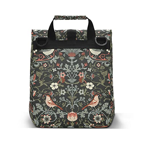Oyihfvs William Morris Flowers Birds On Dark Leakproof Insulated Lunch Bag, Closure Cooler Lunchbox Bag Reusable Tote, Roll Top Detachable Shoulder Crossbody Lunch Box