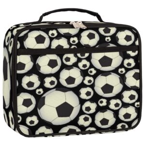auuxva girls lunch box sports soccer football pattern reusable insulated lunch bag boys cooler tote bag soft thermal meal tote kit for school travel