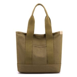 sancaba large capacity canvas satchel bag tote bags for women,shoulder bag multi-pockets zipper diaper bag,hobo bag,everyday bag