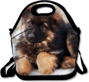 cute german shepherd lunch bag puppy lunch box insulated neoprene dog lunch bag thermal bag school picnic carrying lunchbox container great gifts for kids children
