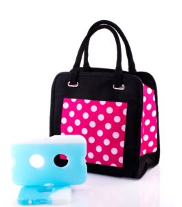 the cooler lunch bag insulated cooler lunch bag for women pink black women's food storage with 2 ice packs