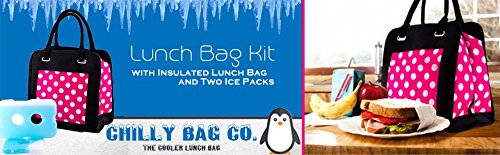 The Cooler Lunch Bag Insulated Cooler Lunch Bag for Women Pink Black Women's Food Storage with 2 ice Packs