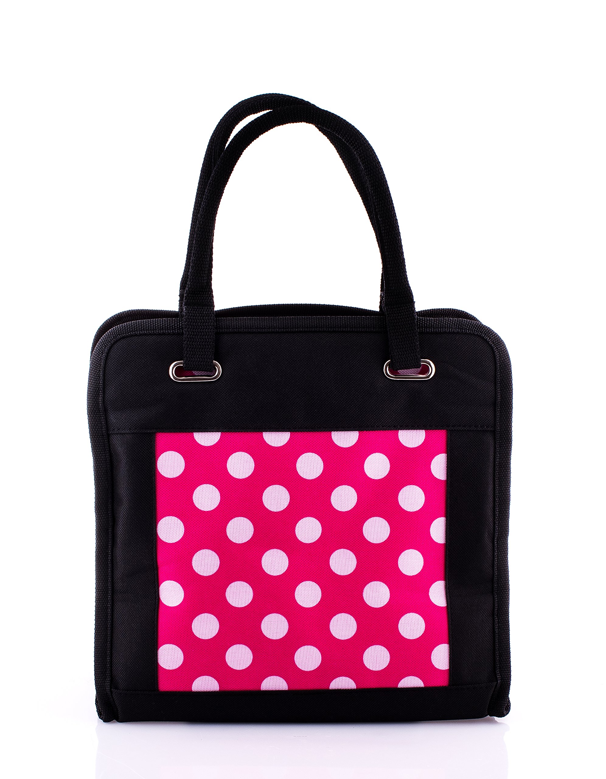 The Cooler Lunch Bag Insulated Cooler Lunch Bag for Women Pink Black Women's Food Storage with 2 ice Packs