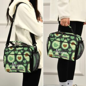 Glaphy Custom Cute Avocado Lunch Bag for Boys Kids, Personalized Your Name Lunch Tote Bags Insulated Lunch Box for Office Work School Picnic