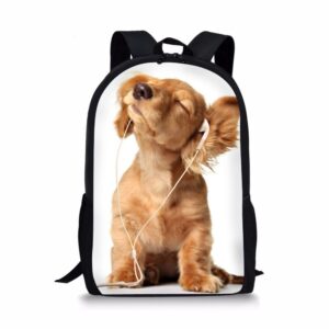 amzbeauty cute dog print backpack for kids boys girls teens cool school book bag one_size